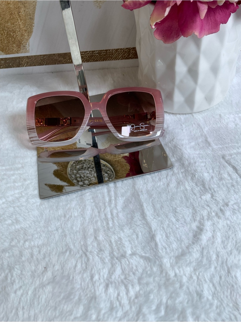 Jessica Simpson Pink Ombre Square Sunglasses
